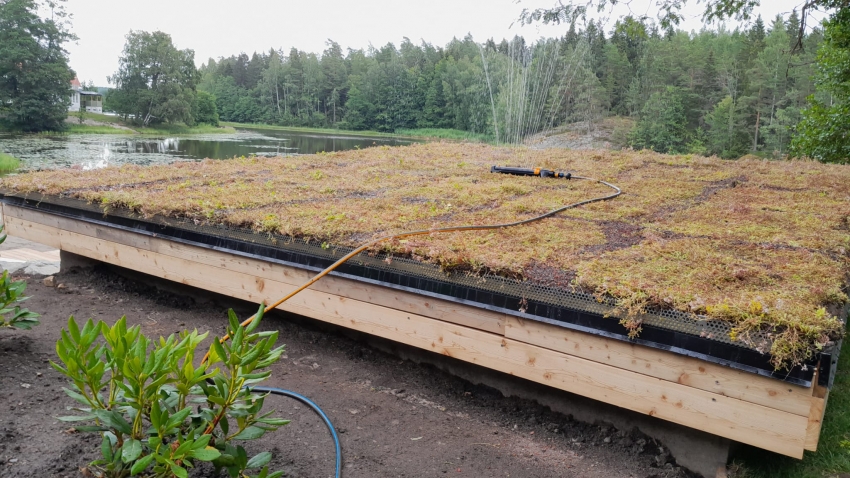 Valmis Nordic Green Roof maksaruohoviherkatto. Asentaja Eg-trading Oy.